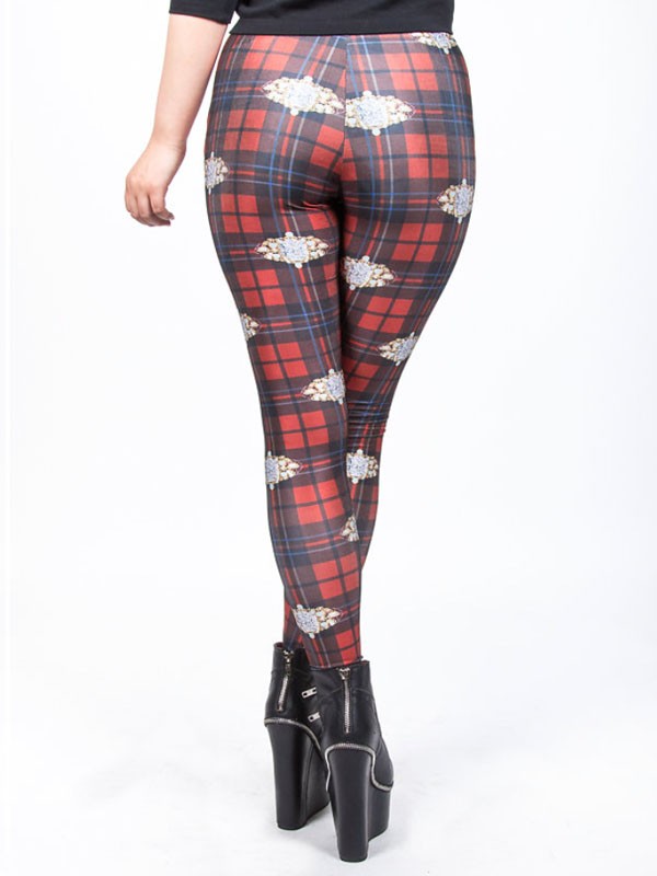 TILTED FRIDAY Decorated Check Leggings
