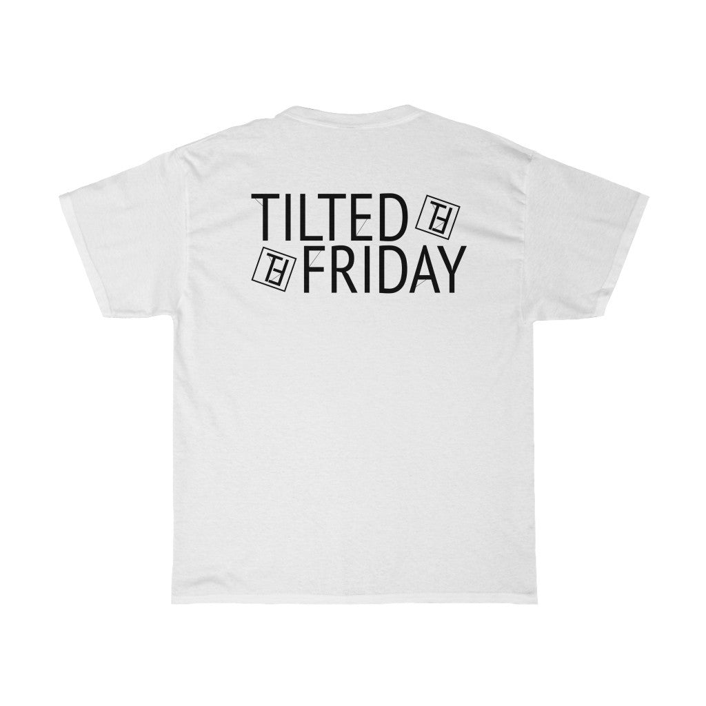 TILTED FRIDAY White Basic Shirt Logo Backprint