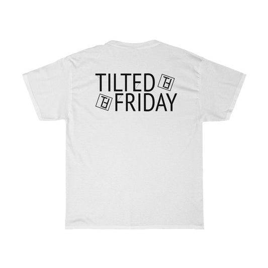 TILTED FRIDAY White Basic Shirt Logo Backprint