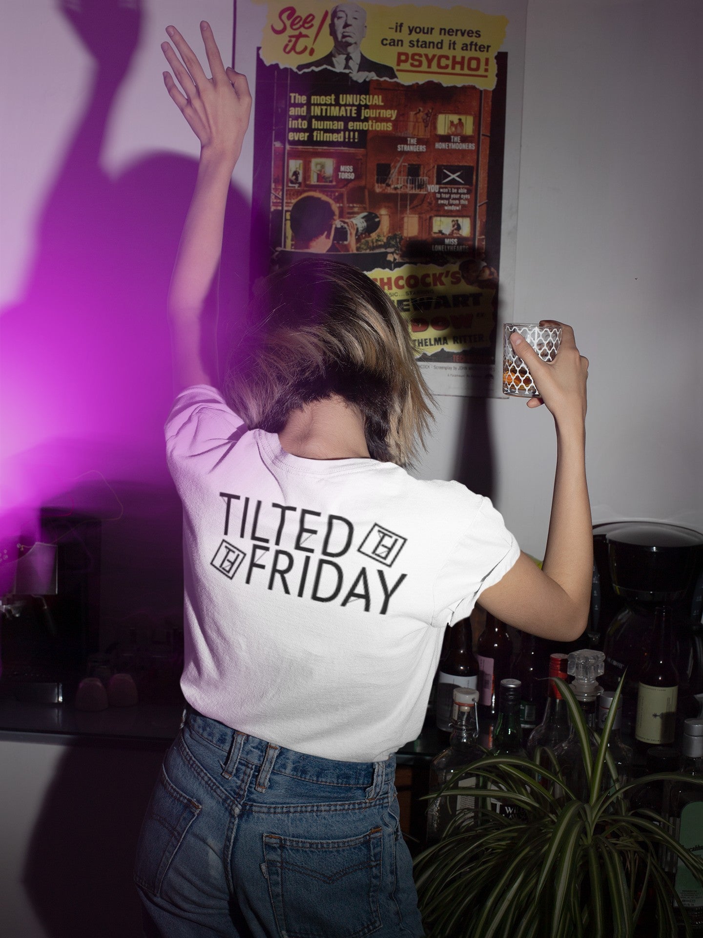 TILTED FRIDAY White Basic Shirt Logo Backprint