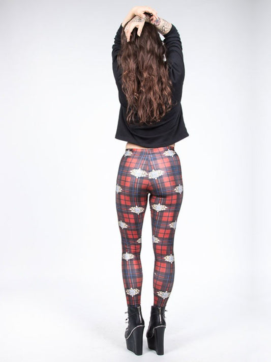 TILTED FRIDAY Decorated Check Leggings